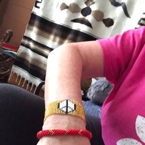 Handmade in Guatemala Peace Sign Bracelet